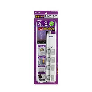 ELPA LEDランプ スイッチ付タップ 上 WLS-LU430MB(W) ELPA LEDランプ スイッチ付タップ 上 WLS-LU430MB(W)