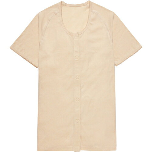 日本エンゼル らくらく前開きワンタッチ肌着【婦人用】半袖 ベージュ L (7505−2)