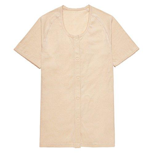 日本エンゼル らくらく前開きワンタッチ肌着【婦人用】半袖 ベージュ LL (7505−2)