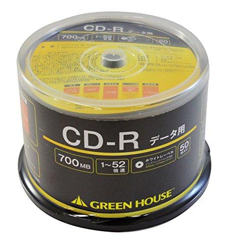 グリーンハウス CD-R データ用 1-52倍速 50枚スピンドル(GH-CDRDA50)