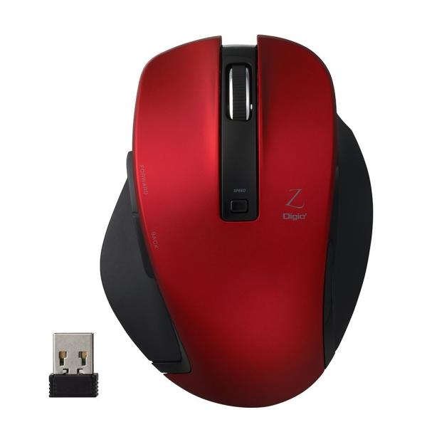 ナカバヤシ MUS-RKF129R BlueLED 無線マウス Z 5ボタン Mサイズ 2.4GHz レッド(MUS-RKF129)