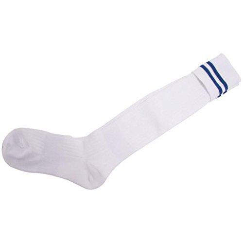 ZETT(ゼット) サッカーソックス_2ホンライン (ZFS2000) [色 : ホワイト/ブルー] [サイズ : 19-21]