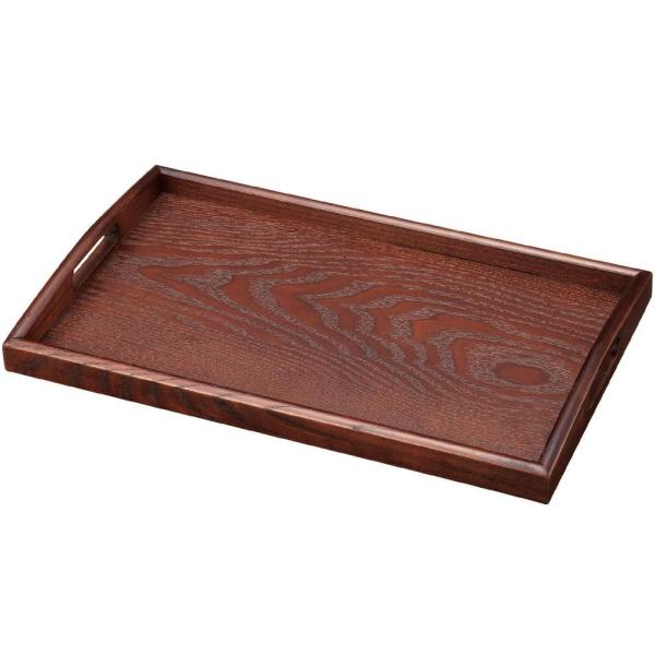 丸十 木製　長手盆　ブラウン14．0【EBV1102】