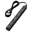 ELECOM エレコム エレコム T-NSL-2620BK ほこり防止シャッター付きスリムタップ 2m ブラック(T-NSL-2620BK)