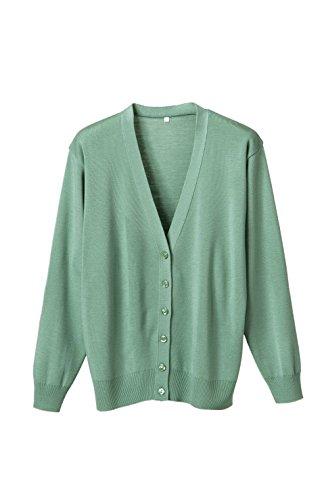 ディーフェイズ 抗ピル長袖カーディガン グリーン LL D1001 1枚