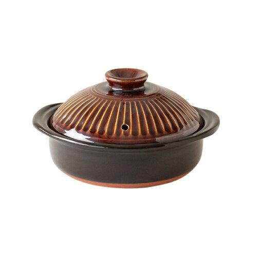 マルヨシ陶器(Maruyoshitouki) 菊花飴釉7号鍋　飴釉　2070-5070