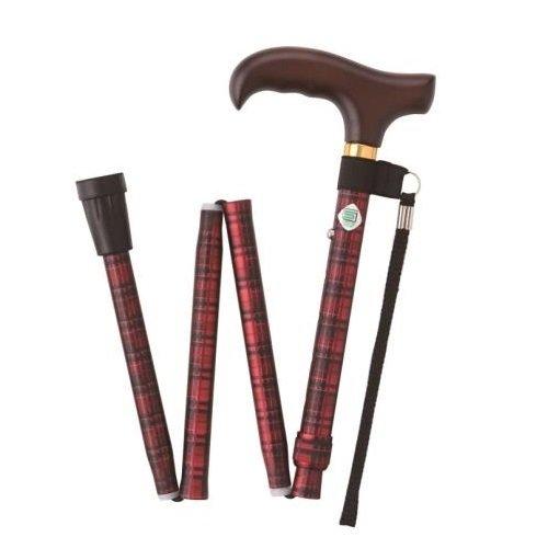 フジホーム ステッキ ベーシック 折畳S チェックレッド WB3798 [適応身長 140〜160cm]