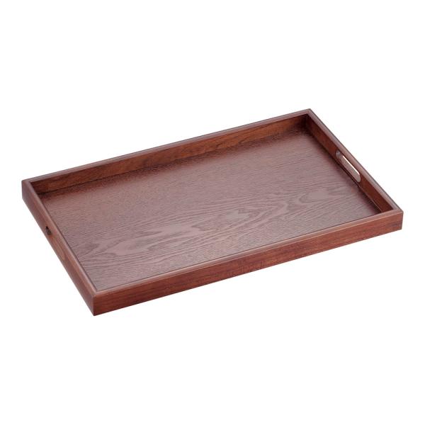 丸十 木製　長手盆　ブラウン17．0【EBV1101】