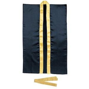 Rakuten - ARTEC サテンロングハッピ 黒(金襟) J(ハチマキ付) 14429