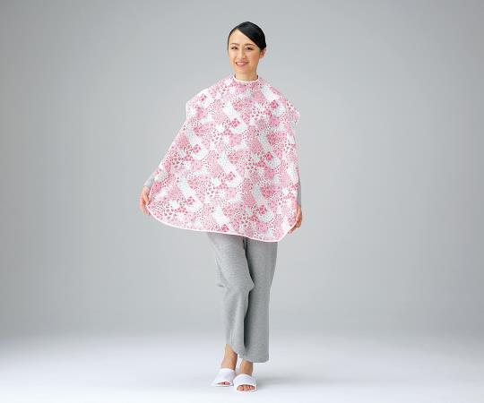 アズワン 食事用エプロン (超撥水) ピンク花柄NCNN315-0685020-5213-01