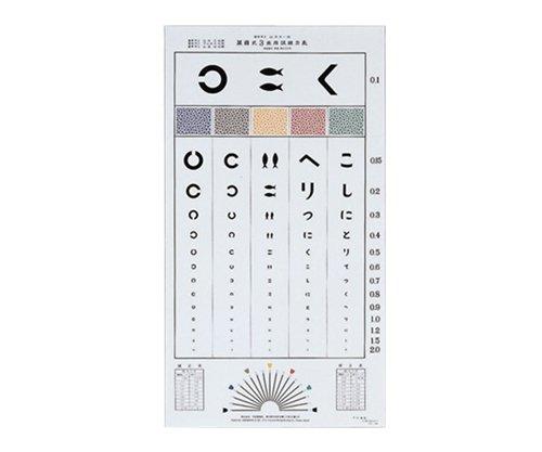 アズワン 視力表(ラミネート加工) 山地式 3m