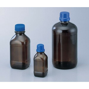 アズワン 茶褐色ガラスボトル（全体コーティングタイプ）　GL－32　角形　500mLNC20060260061-8232-03