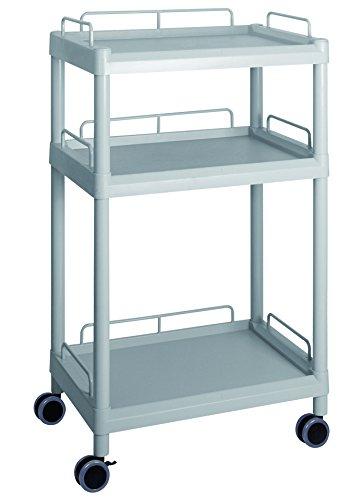 アズワン モバイルイージーカート（トールタイプ／ワイド32）　3段　ガード枠あり (グレー) ME32G 1個