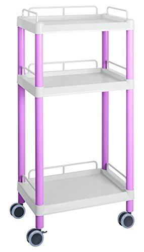 アズワン モバイルイージーカート（トールタイプ／レギュラー31）3段　ピンク ME31G 1個