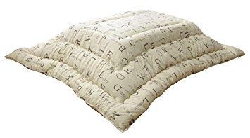 イケヒコ こたつ布団 正方形 掛け単品 インド綿 『ラックス』 アイボリー 約205×205cm