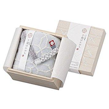Gift Box 今治謹製　千歳はんかち1P　HK1017　ブルー(3.0)
