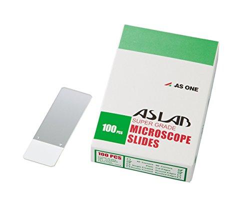アズワン アズラボ　スライドガラス（ソーダ）　縁研磨・カラーフロスト　100枚入　10128105P　ホワイ..