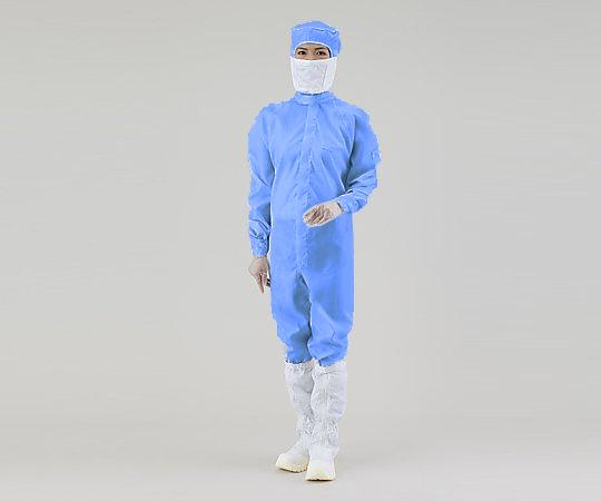 アズワン アズピュアCRウェア（クリーンウェア）　11120SB（フード一体・センターファスナー）　青　LNCAL074130-21-4839-12