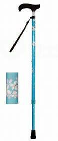 ウェルファン 夢ライフステッキ スリムネック伸縮スリムタイプ(柄)ブルーチェリー-