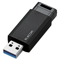 ELECOM エレコム USBメモリ/USB3.1 Gen1/ノック式/オートリターン機能/64GB/ブラック(MF-PKU3064GBK)