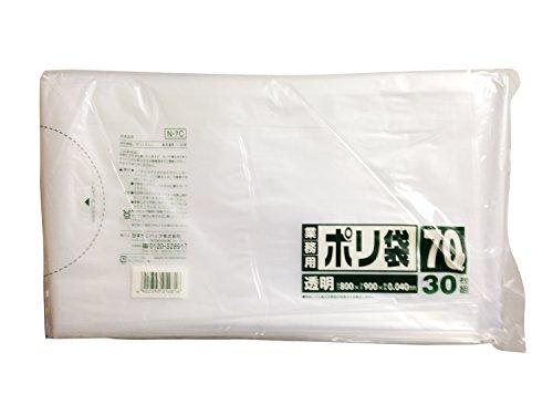 日本サニパック N7CCLサニパック N-7C業務用ポリ袋透明70L 30枚8266598