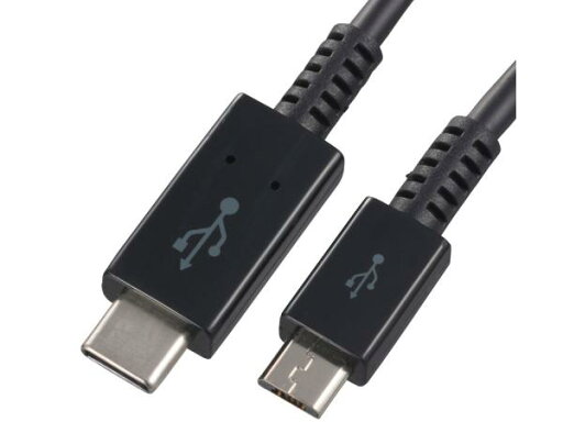 OHM オーム電機 01-7071 USB2.0 microB/Type-C ケーブル(1m) SMT-L10CM-K OHM オーム電機 01-7071 USB2.0 microB/Type-C ケーブル(1m) SMT-L10CM-K