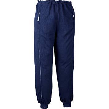 日本エンゼル スクエアニット裾リブ付き全開ズボン ネイビー (5111)