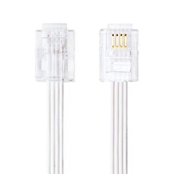 ミヨシ DC-F420/WH 6極4芯 電話機コード フラットタイプ 20m ホワイト(DC-F420/WH)