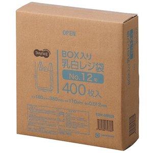 大塚商会 TANOSEE BOX入レジ袋 乳白 No.12 0.012×290×380mm 1箱(400枚)(TSHK-MW03B)