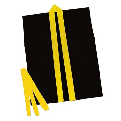 ARTEC カラ-不織布ハッピ子供用袖無 S黒(黄襟)