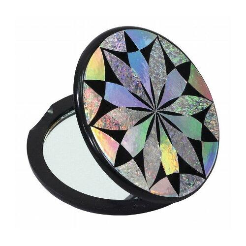 ARTEC らでん彫コンパクトミラー 黒