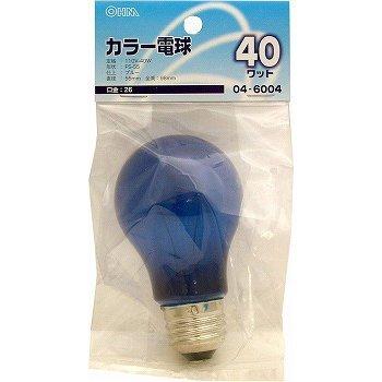 OHM オーム電機 クリアカラー球PS55 40W ブルー E26【入数:5】