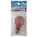 OHM オーム電機 バルーン ミニクリプトン球(60W相当/57W/レッド/PS-35/E17)【入数:5】