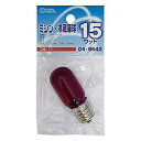 OHM オーム電機 ミシン・冷蔵庫球(15W/T22/E17/レッド)【入数:5】