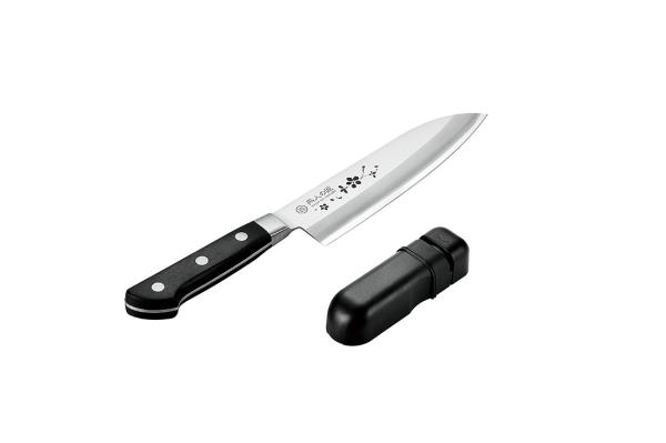 よこやま 燕人の匠 桜吟 三徳包丁165mm＆シャープナー(ETO-1002)