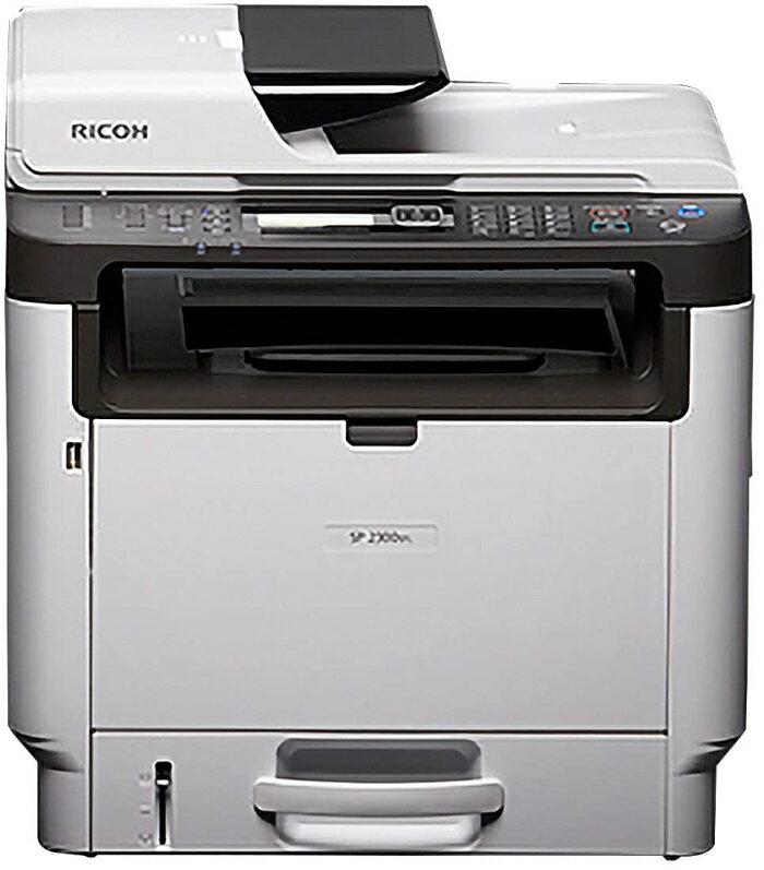 RICOH リコー SP 2300SFL(513822) モノクロレーザープリンター トナー 1200×1200 dpi 最大用紙サイズA4 接続(USB)〇 接続(有線LAN)〇 スキャナ機能有り コピー機能有り FAX機能有り ホワイト