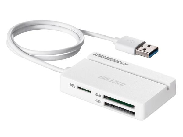 BUFFALO バッファロー USB3.0 マルチカードリーダー スタンダード ホワイト(BSCR100U3WH)