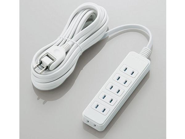 ELECOM エレコム エレコム T-ST02N-2650WH シャッタータップ 6個口 5m ホワイト(T-ST02N-2650WH)