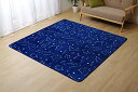 イケヒコ 抗菌・防臭 ウォッシャブル フランネル ホットカーペットカバー 『WSミリオン RUG」ネイビー約200×300cm