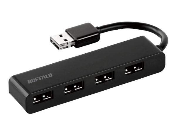 BUFFALO バッファロー USB2.0 バスパワー 4ポート どっちも ハブ ブラック(BSH4U310D2BK)