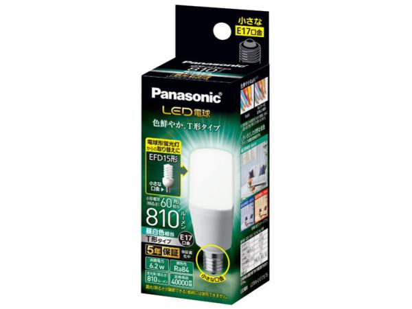 PANASONIC パナソニック パナソニック LDT6NGE17ST6 LED電球 T形タイプ E17 60形相当 810lm 昼白色相当 断熱材施工器具・密閉型器具対応(LDT6NGE17ST6)