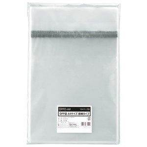 ノーブランド OPP袋 フタ・テープ付 胴糊タイプ A4用 225×310+40mm 1パック(100枚)