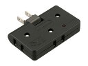 OHM オーム電機 雷ガード付 コーナータップ 3個口(ブラック)