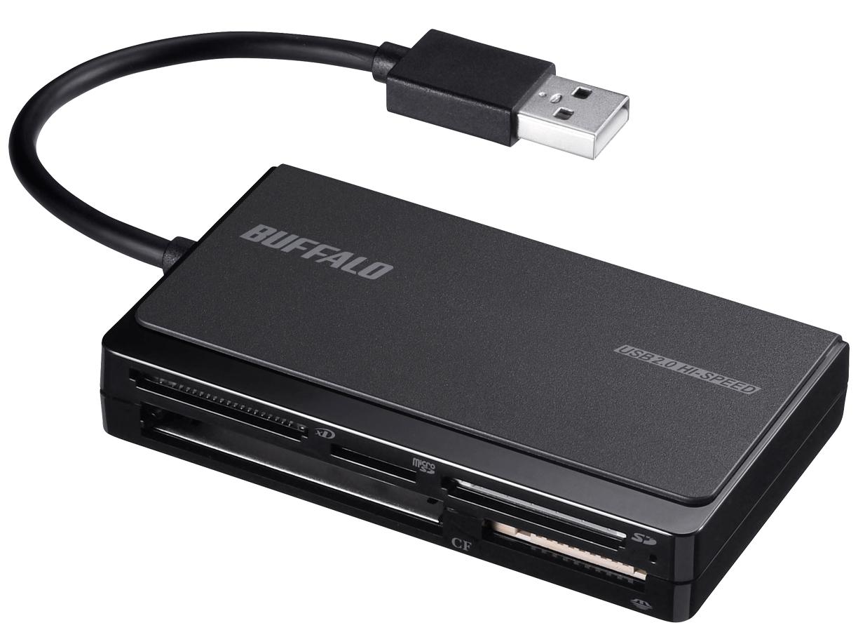 BUFFALO バッファロー BSCR500U2BK USB2.0 マルチカードリーダー UHS-I対応 ブラック(BSCR500U2BK)