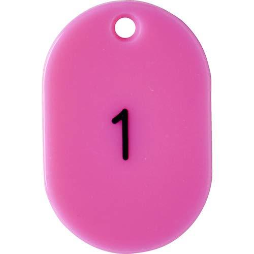 TRUSCO トラスコ中山 TRUSCO 番号入小判札 小 45X30 1〜25 ピンク