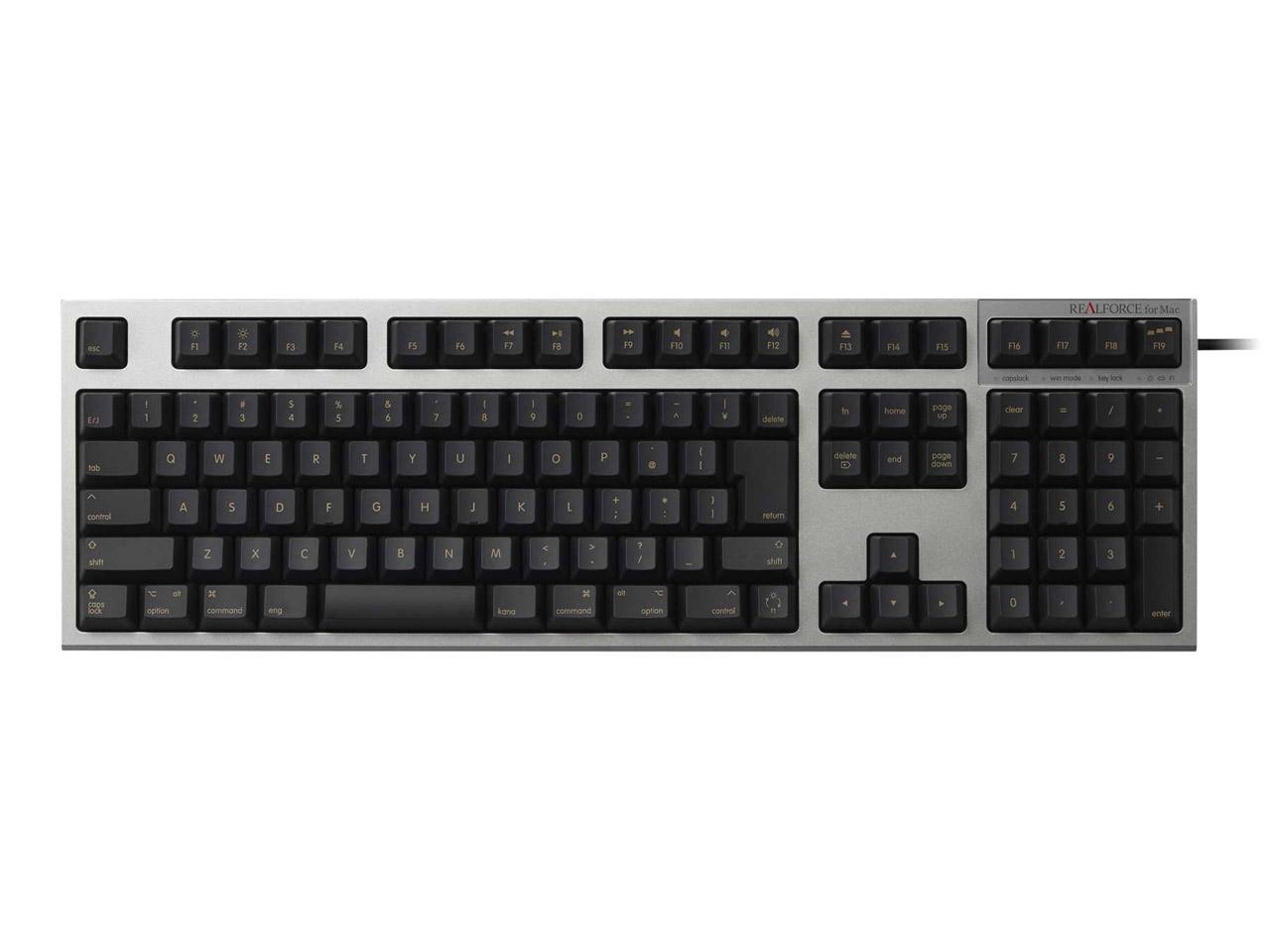 東プレ REALFORCE SA for MAC APC+静音 ブラック/シルバー R2SA-JP3M-BK(R2SA-JP3M-BK)