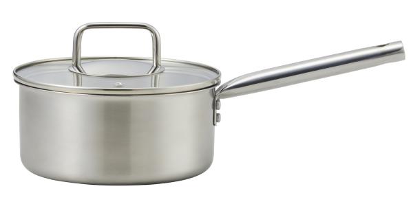 ベストコ(Bestco) ソースパン 18cm サテン エコーズ 軽い 見える ステンレス ガラス蓋付 IH対応 ND-6342