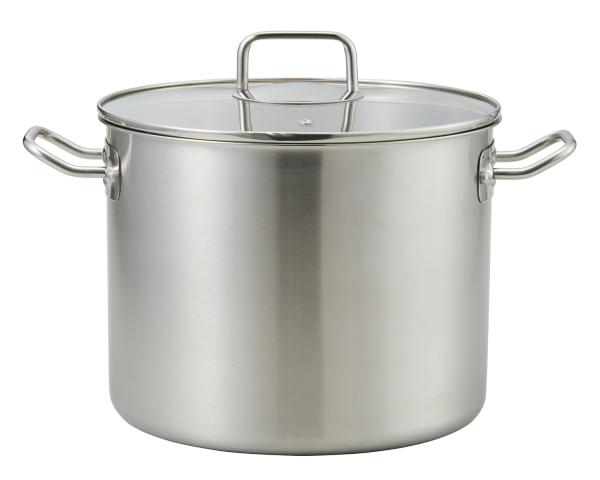 ベストコ(Bestco) 寸胴鍋 26cm サテン エコーズ 軽い 見える ステンレス ガラス蓋付 IH対応 ND-6347