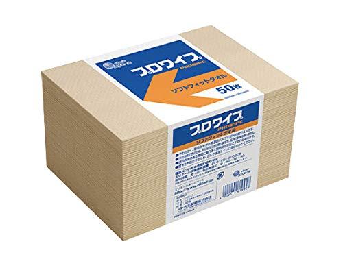 大王製紙(Daio Paper) ソフトフィットタオル「プロワイプ」帯止め 50枚×24パック 1ケース(50枚×24パック)63-1825-80