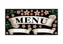 のぼり屋工房 デコレーションシール(ワンピースワイド) リボン MENU 白 69652 (1384272)